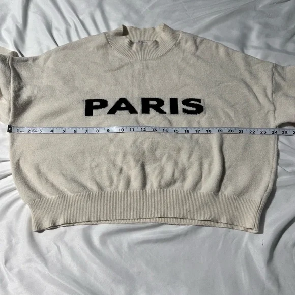 Sincerely Jules “Paris” Cropped Sweater – Oversized Fit – Size Medium Mock Neck - Picture 6 of 9